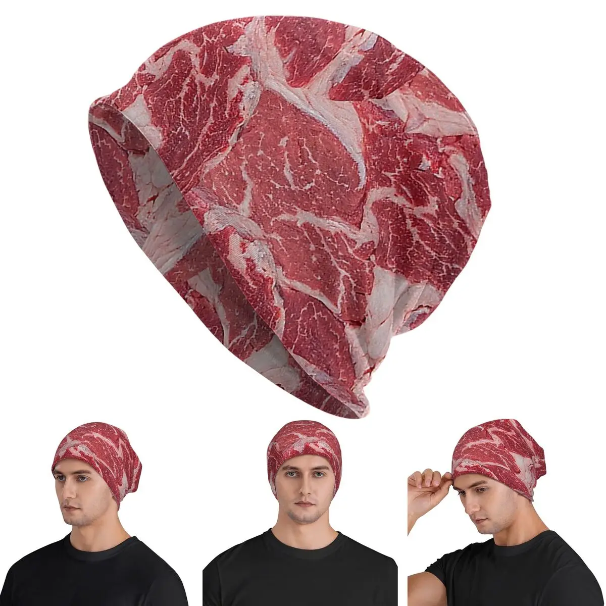 

Meat Skullies Beanies Hats Warm Autumn Winter Outdoor Cap Knitted Bonnet Caps for Unisex Adult