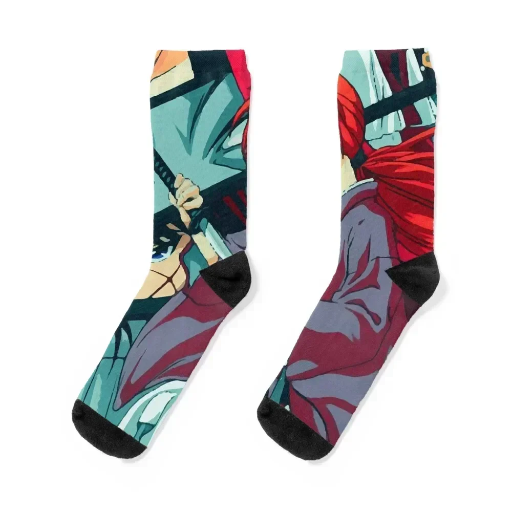 Kenshin samurai X ultimate Socks anti slip football football christmas gift floral Socks Men Women's