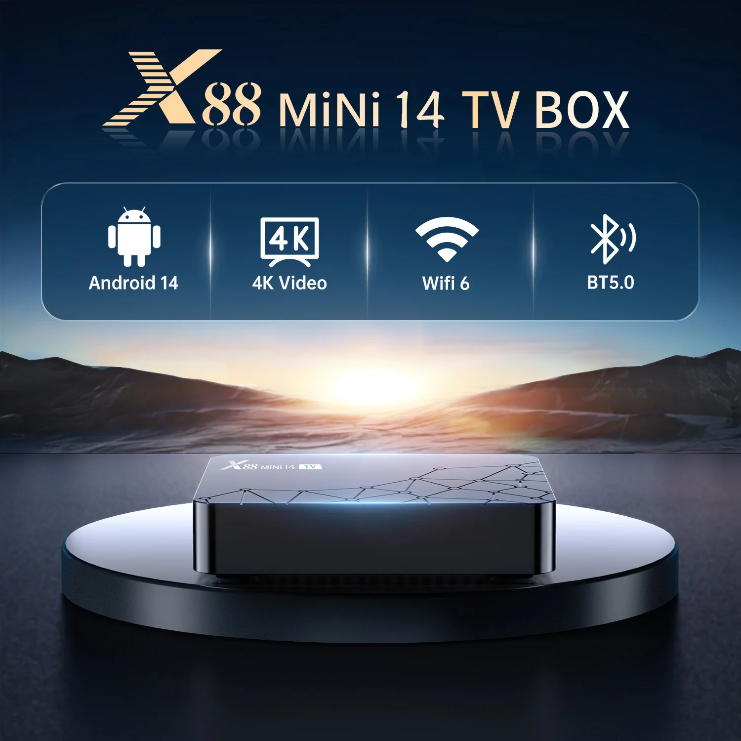 

X88 Mini 14 Android 14 4K Smart TV Box Rk3518 WIFI6 BT Voice Remote Google Assistant Media Player Set Top Box 2G 16G