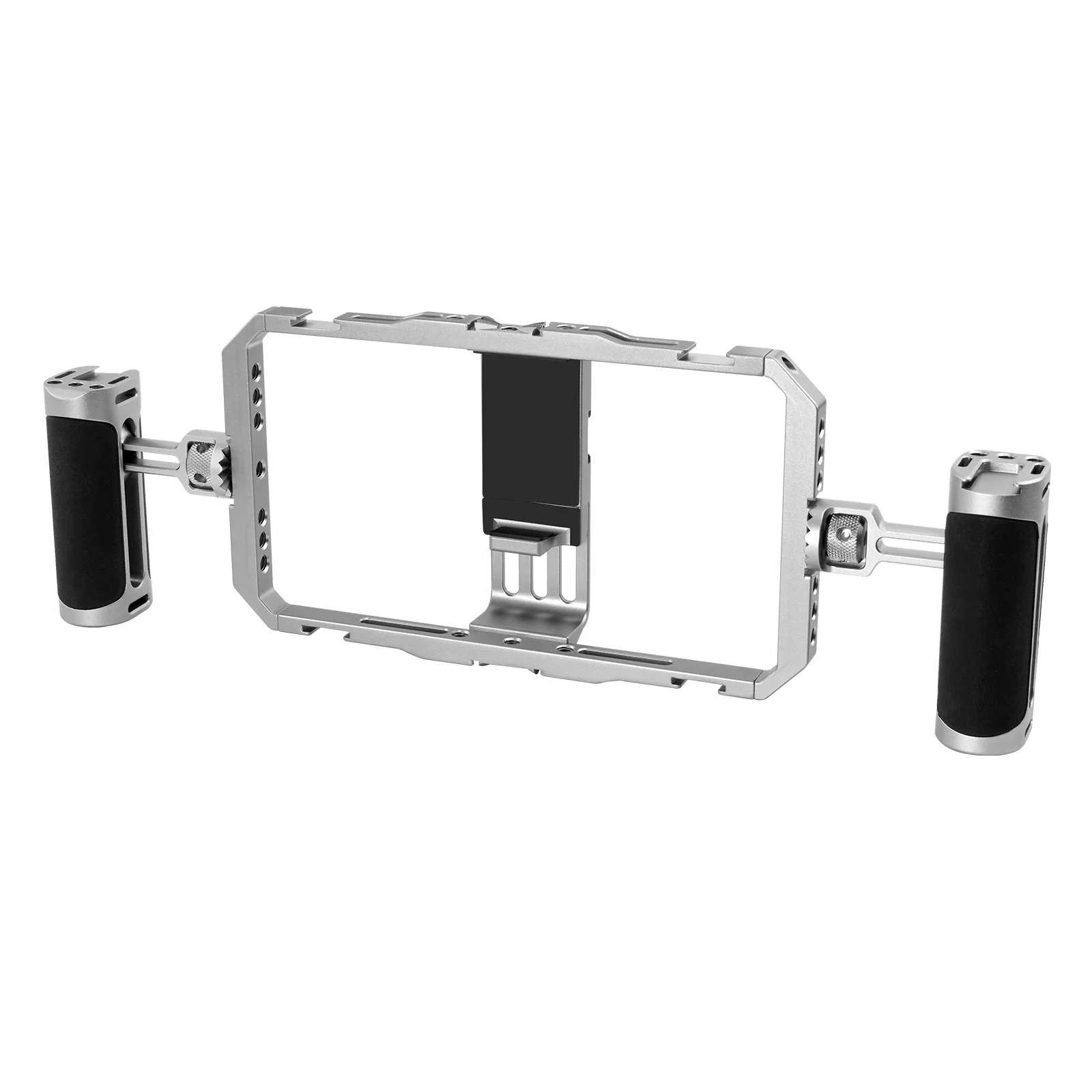 Mamen Aluminum Alloy phone Rabbit Cage with 2 silicone houlder Stable Shooting Mobile Phone Hand-held Camera Holder