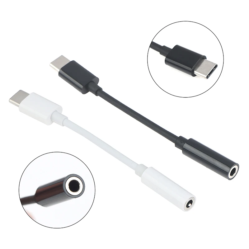 Type-C to 3.5mm AUX Jack Earphone Audio Adapter Audio Splitter USB-C Converter Headphone Adaptor