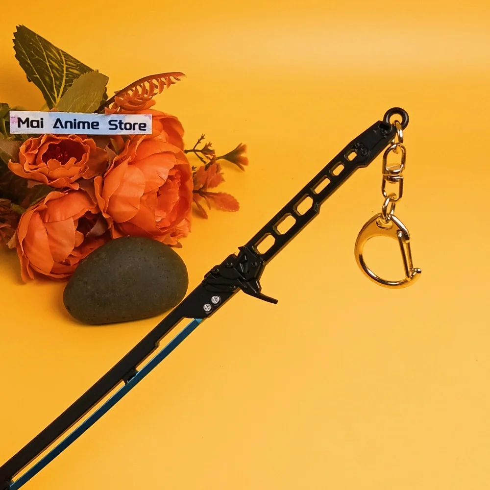 8.6인치 사이버펑크 메탈 블레이드 스틸 애니메이션 칼 카타나 실물 크기 카타나 오리지널 세이버 닌자 다마스커스 검 무딘 장난감 선물