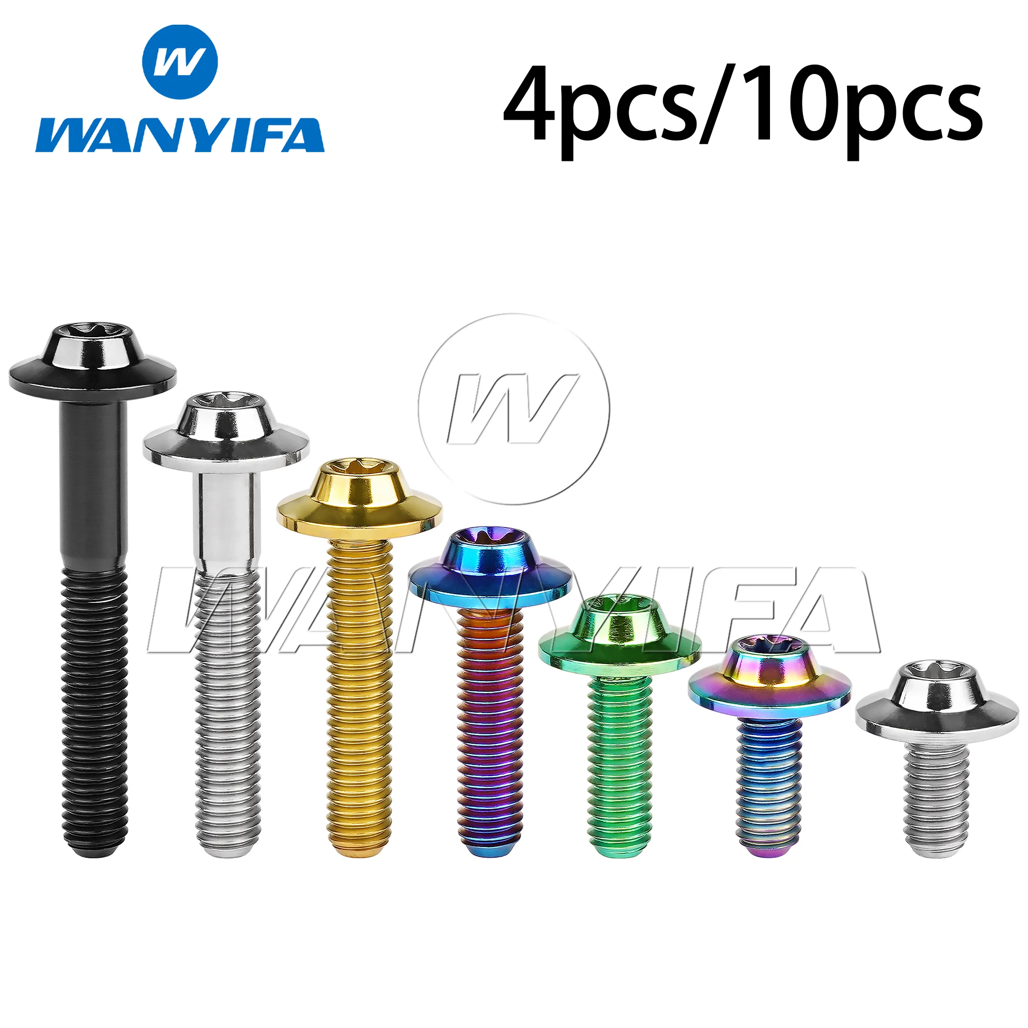 Wanyifa Titanium Bolts M5 M6x10 /12/15/20/25/30/35mm  Head Without Marking for Motorcycle Disc Brake Screws 4pcs/10pcs