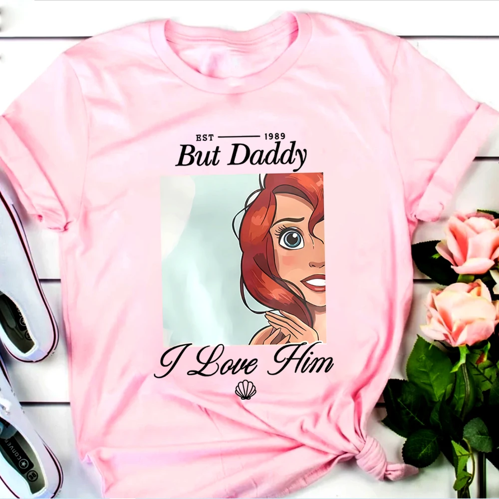 

Disney But Daddy I Love Him Printed T-shirt Women Fashion Short Sleeve Boys Clothes Family Matching Outfits Kids Clothes Girls