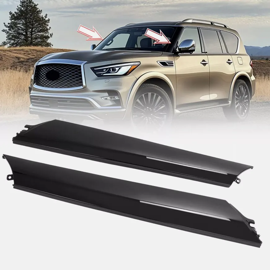

Car Front Windshield Post Trim Bright Exterior Molding A Pillar Trim Cover For Infiniti QX56 QX80 Nissan Armada 2011-2022