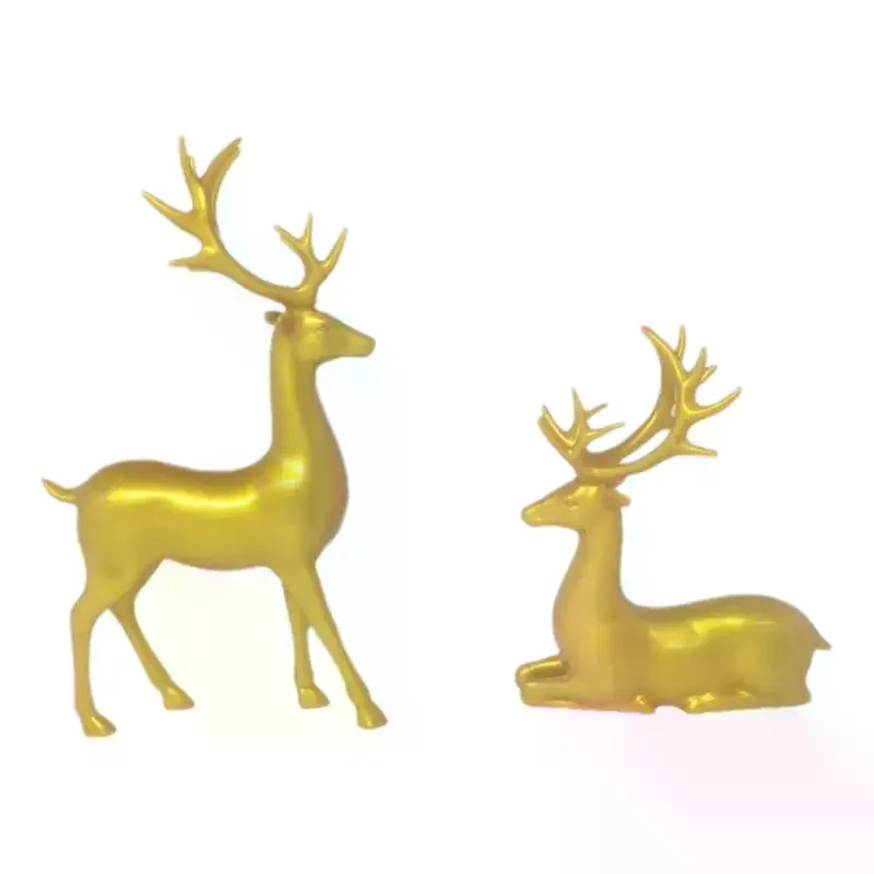 1 Peça de Ornamento de Mesa Rústico, Decoração de Rena de Natal para Casa, Estátua Pequena de Rena para Decoração de Natal