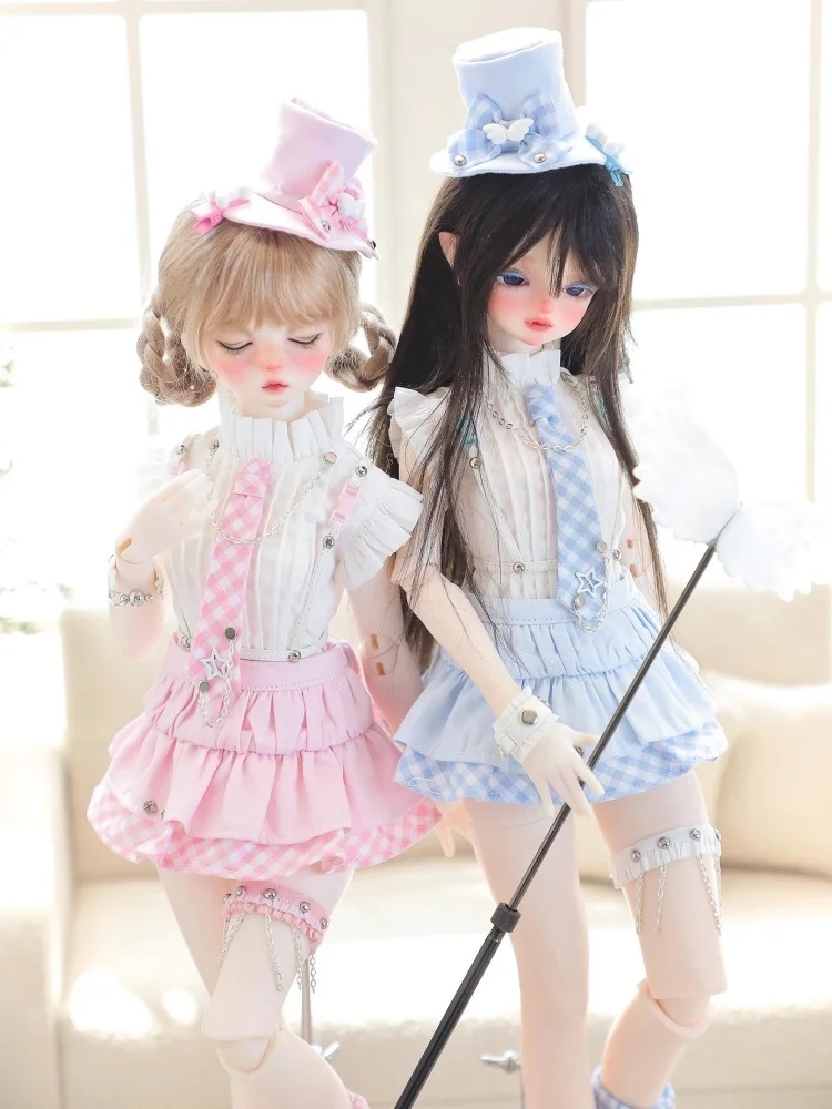 

Новое поступление, одежда для кукол BJD для 1/4 MSD MDD, аксессуары для кукол, милый синий, розовый, черный комплект одежды, платье для куклы, подарок, одежда «сделай сам»
