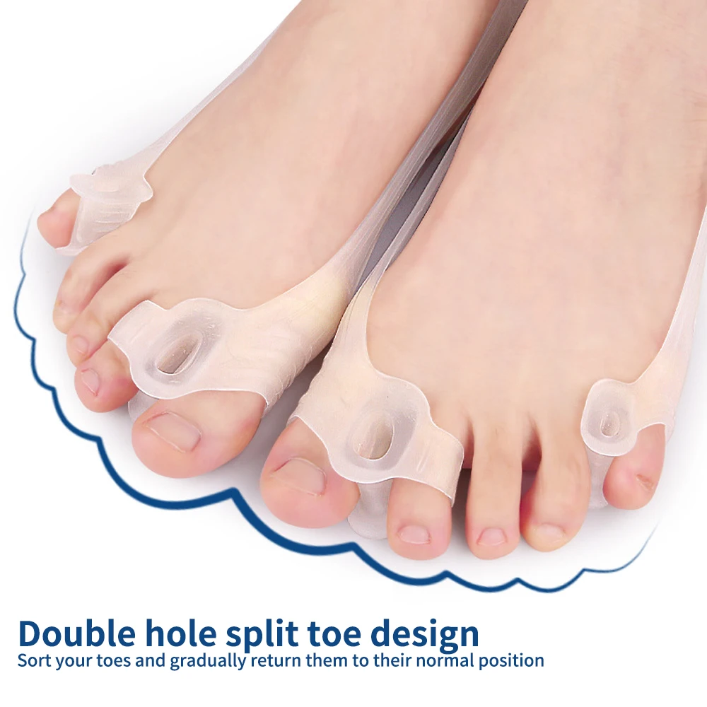 Bunion Corrector Strap Foot Hallux Valgus Braces Resilient Toe Separator Straightener Bunion Tension Strap Pedicure Correction