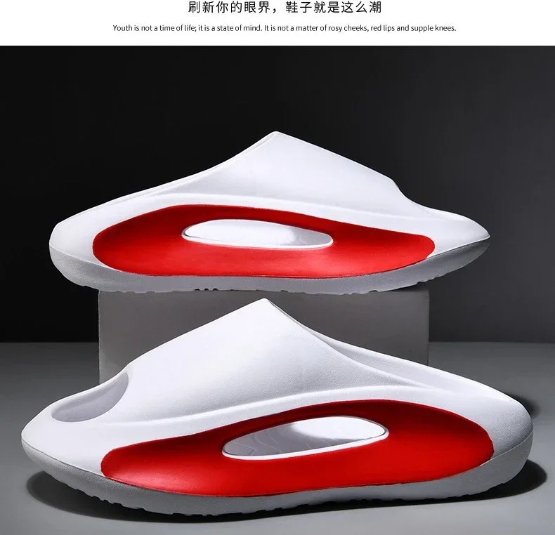 High-quality New Suite-feel Slippers for Outdoors Trendy EVA Painted Soft-soled Beach Coconut Slippers House Slippers for Men