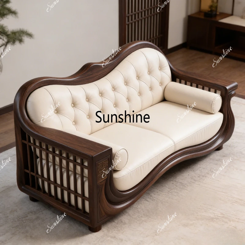 

New Chinese style, sofa, design, high-end customized small apartment living room straight row