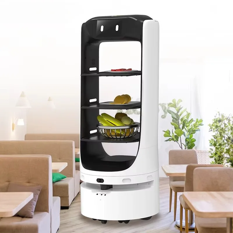 Custom Made Creative Obstacle Avoidance Driverless Delivery Services Robot Use for Indoor Robot Server Restaurant