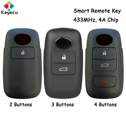 KEYECU Smart Remote Control Key With 2 3 4 Buttons 433MHz 4A Chip for Toyota Raize Rocky Fob 89994-BZ041 89994-BZ170 89994-BZ050