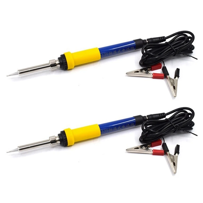 

2X DC 12V Portable Soldering Iron Low-Voltage Car Battery 60W Welding Rework Repair Tools With Aligator Cilp