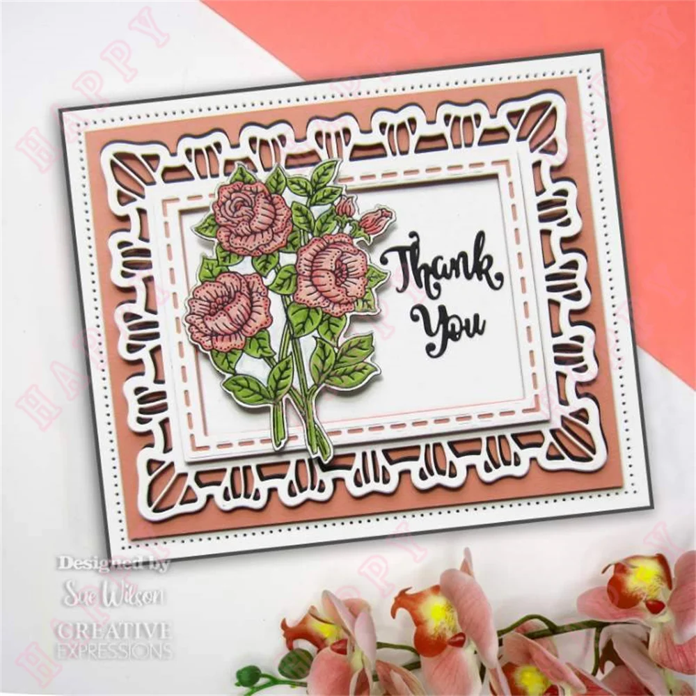 2023 New Cutting Dies Stamps Rose Periwinkle Petunia StampCuts Craft Scrapbook Diary Decoration Paper Card Embossing Template