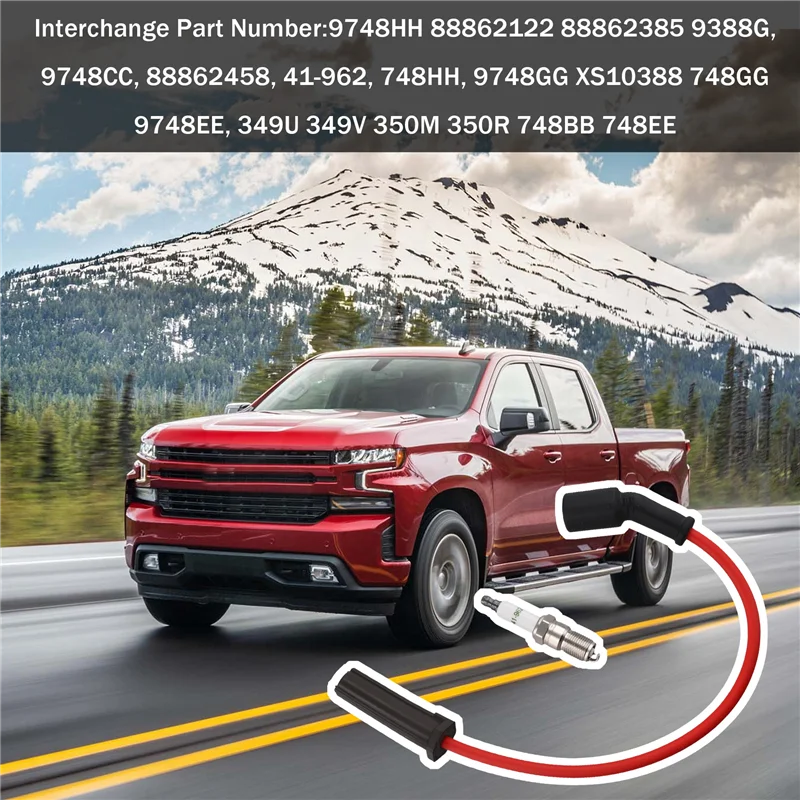 

【Price Drop !!】 8X Spark Plug & 8X Ignition Wires For GMC Cadillac Hummer 5.3L 6.0L V8 9748HH