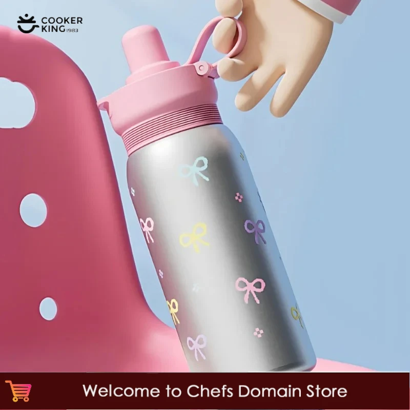 

COOKER KinG in Stock 500ml Kids Straw Cup Thermos Mug Stainless Steel Vacuum Flask Cold&Hot Sports Cup Water Mug Insulated Cup