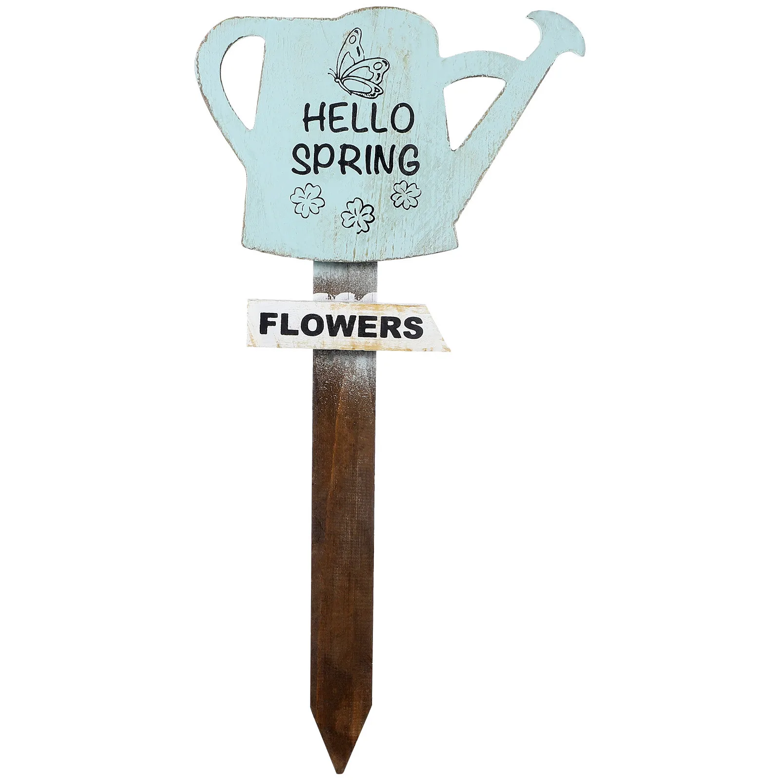 

Creative Kettle Shaped Wood Garden Stake Decor for Outdoor Yard Flower Pot Plant Support Sturdy Eucalyptus Wooden Lawn Ornament