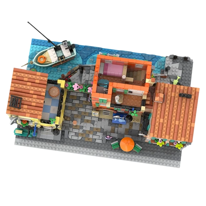 3099 個 MOC-238212 イタリア リビエラ シティ ストリートビュー シリーズ ビルディングブロック ブリック クリエイティブ アーキテクチャ おもちゃ デスクトップデコレーション