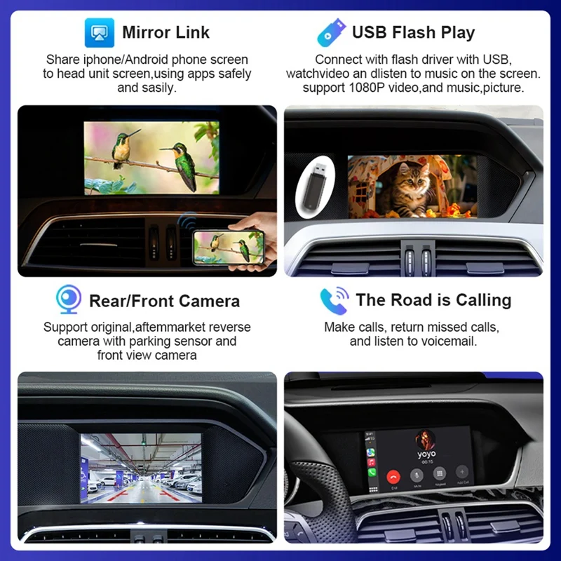 Nirkabel untuk Apple Android Auto Carplay untuk Mercedes Benz NTG4.5 Sprinter Becker instalasi antarmuka Carplay