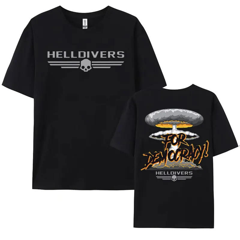 Hot Sale Helldivers for Democracy Graphic T Shirt Summer Men Women Casual Short Sleeve T-shirt Retro Trend Cool Street T Shirts