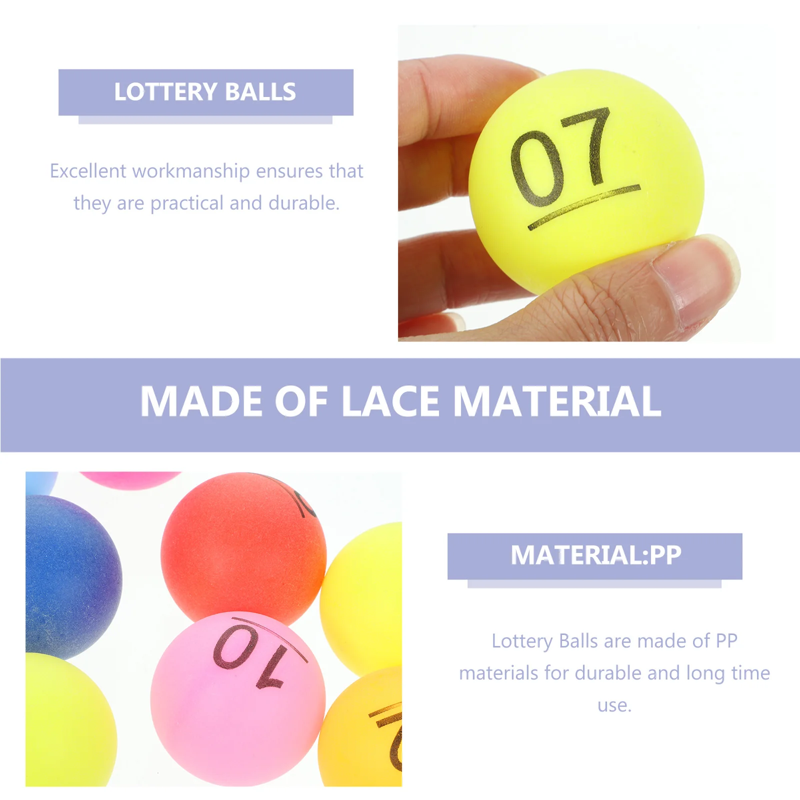 10 Pcs Numbered Raffle Color Ball Lottery Box Selection Party Lucky Draw Table Tennis Game