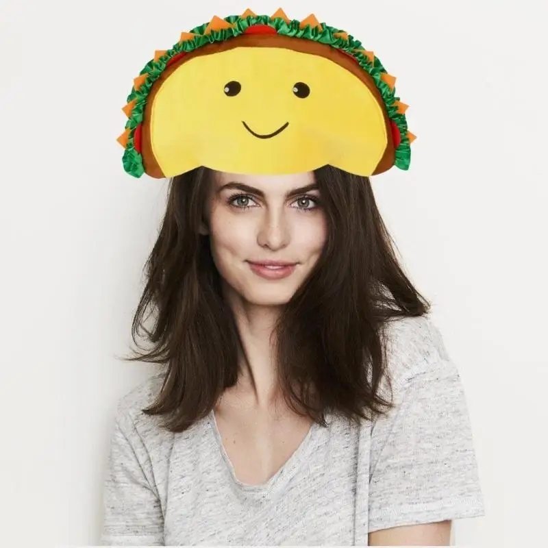 

652F Entertaining Hamburger Hat Headgear Hat for Various Theme Event Gathering Comfortable Headwear for Cosplay Parties