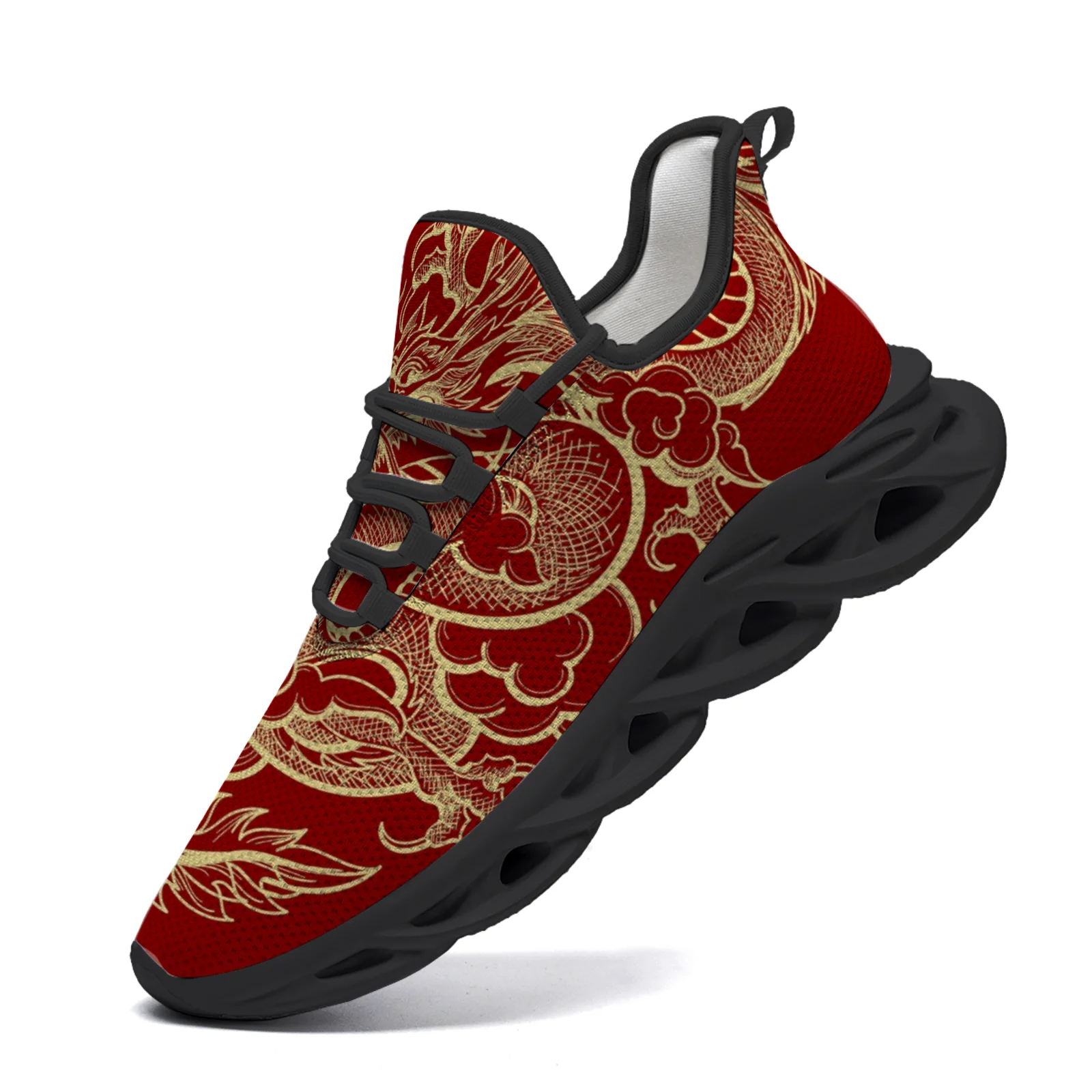 

Настраиваемые кроссовки с драконьим тотемом для мужчин и женщин, легкие сетчатые кроссовки для бега