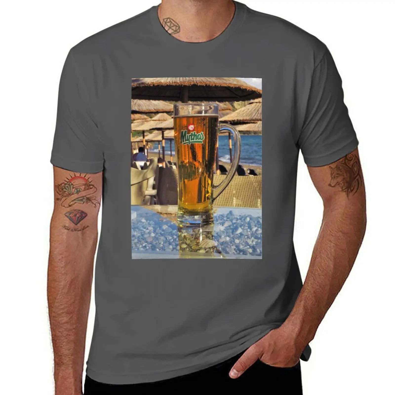 Mythos - Crystal Clear Beer T-Shirt Fashion Simple Casual Tee Shirt
