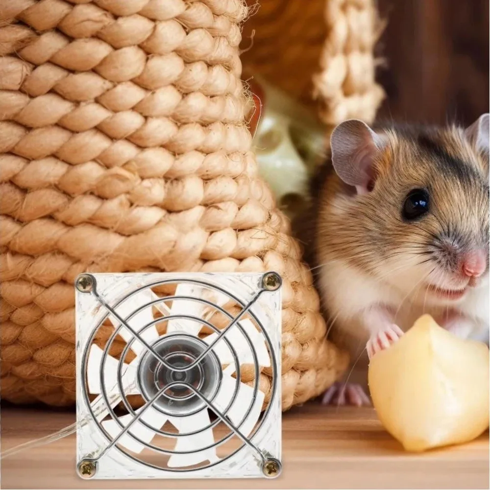 Ventilador de Refrigeración Portátil para Jaulas de Mascotas, Ventilador de Refrigeración para Hámsteres Ligero y Silencioso, Mini Ventilador Decorativo con Enchufe USB para Caseta de Perros y Gatos