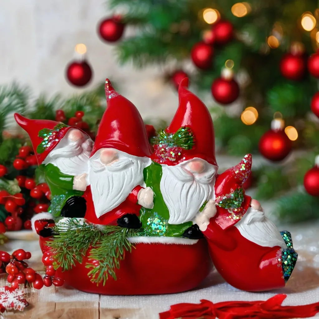 Father Christmas Resin Ornament Christmas Gnomes Four Dwarfs Christmas Holiday Party Decorations