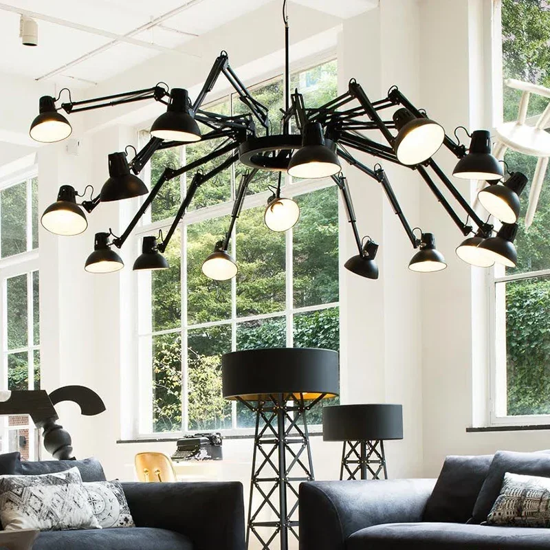 

Black White Vintage Pendant Lights Industrial Light Spider Light Suspension luminaire Hanging Lights For living room office