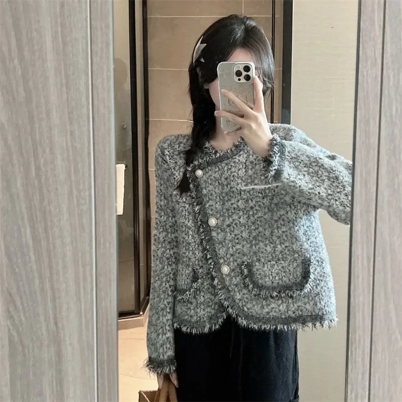 

2024 Autumn and Winter New French Socialite Small Fragrance Style Jacket for Women's High-end Slimming Fashion Cardigan Top