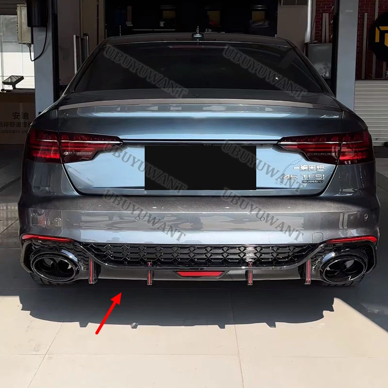 Für Audi New A4 S4 S-Line Sedan 2020+ (Nicht passend Standard A4) Hinterlippe Auto Heckstoßstange Diffusor Splitter Spoiler Body Kit