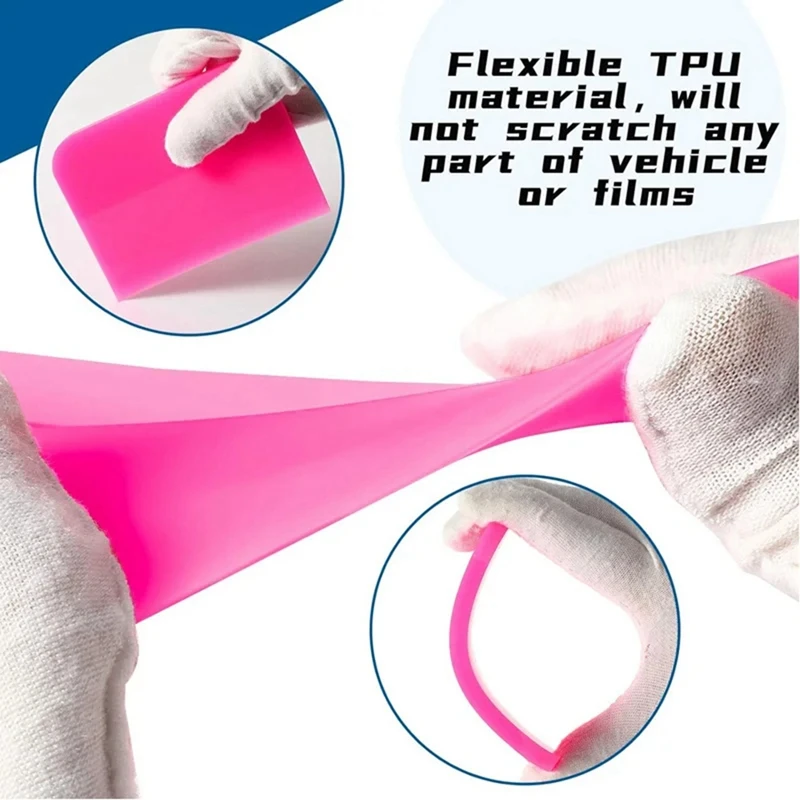 Kit Squeegee mobil 5 In 1 Anti-gores TPU karet Squeegee untuk vinil bungkus Film pengikis kaca Film Alat