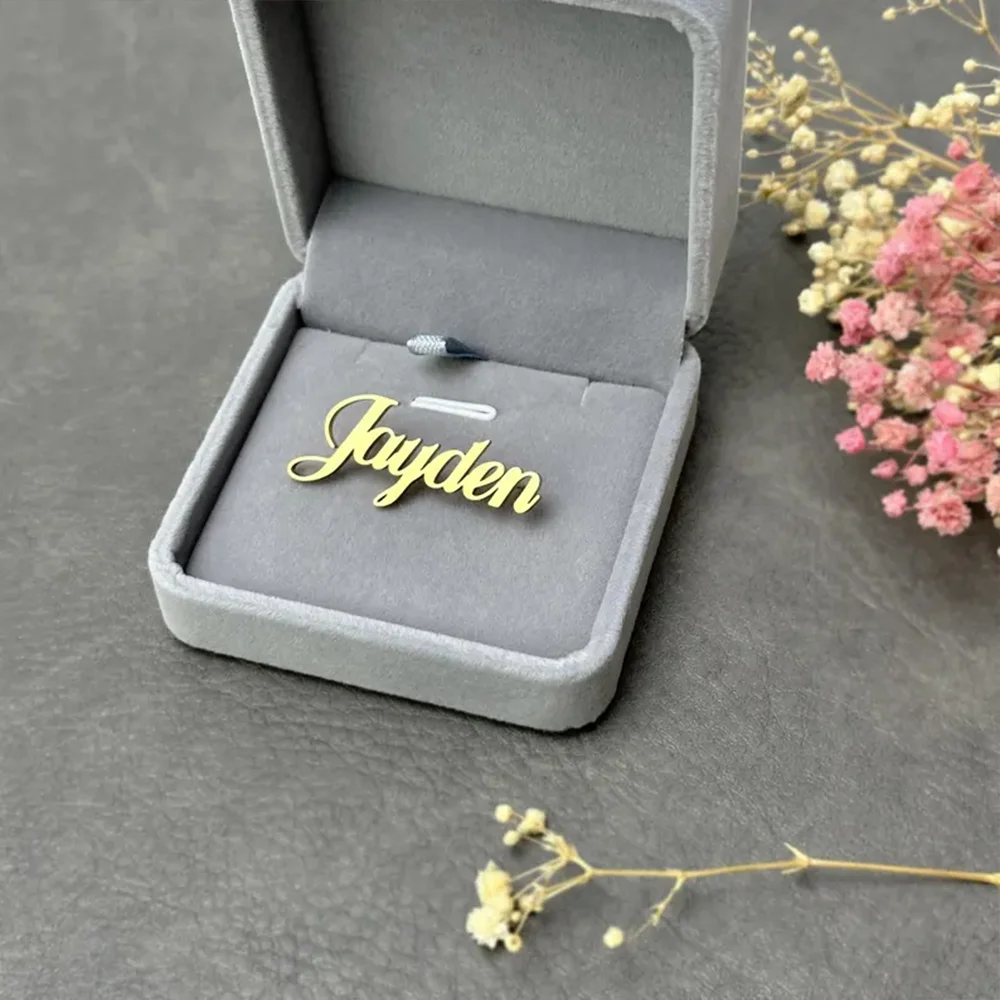 اسم مخصص شعار شخصي بروش الفولاذ المقاوم للصدأ مجوهرات الذكرى مهرجان الأب زوجين هدية