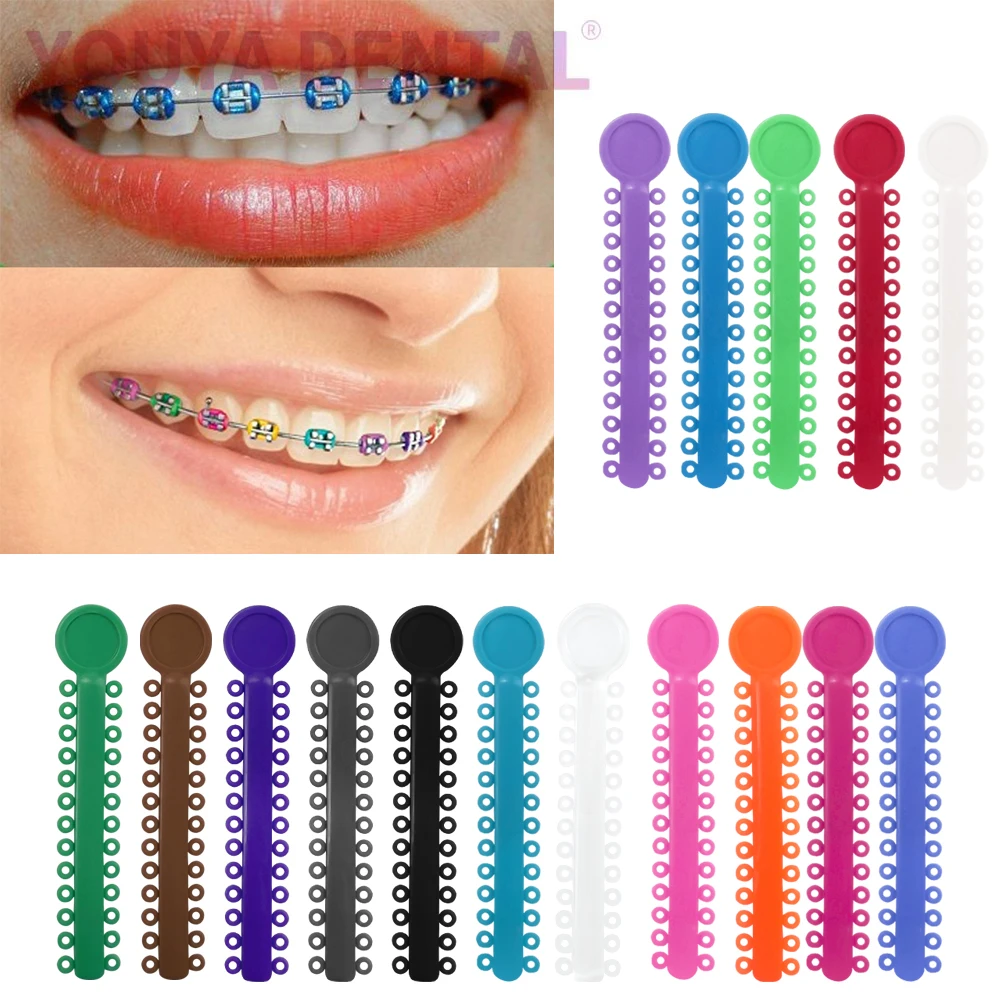 40Pcs/Pack Dental Elastic Color O-Shaped Ring Rubber Band Treatment Dental Tooth Material