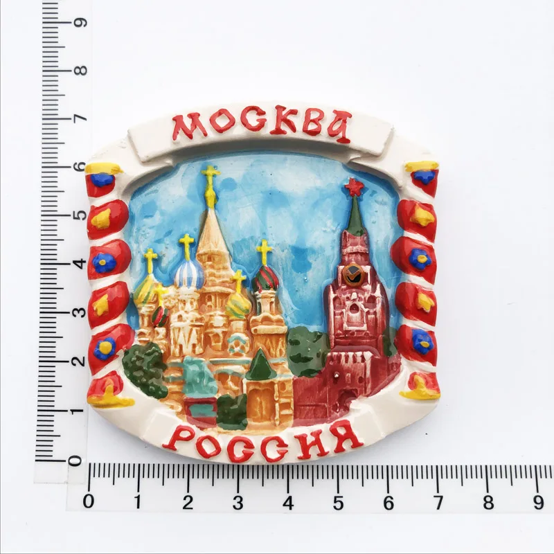 Crafts Russian Street View Fridge Magnet Cultural Landscape Message Stickers Resin Tourism Souvenir Decoration