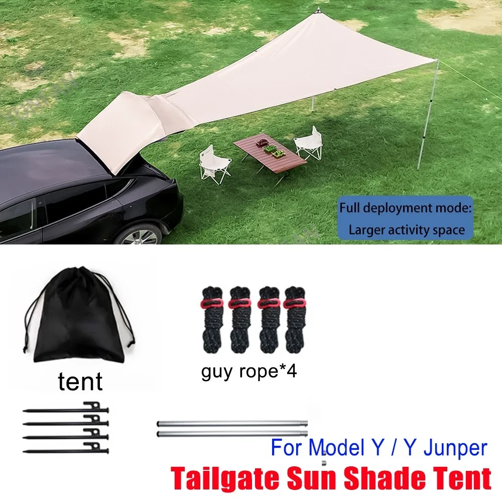 Tailgate Tent for Tesla Model Y /Model Y Juniper Camping Awning Trunk Shelter Outdoor Sun Shade Canopy Road Trip