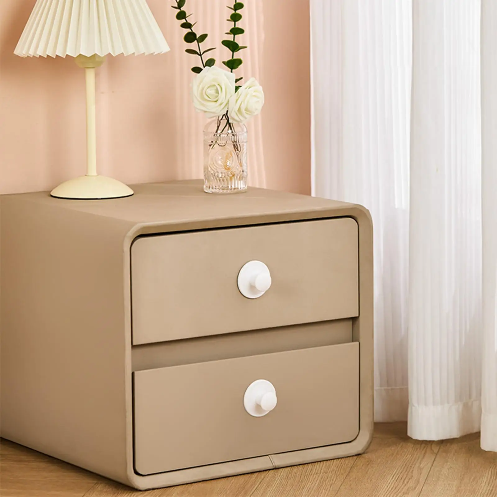 6 Pieces Cabinet Drawer Handle Self Knobs Round Pulls Stick On Hardware for Sliding Cupboard Modern PP Material Suitable for