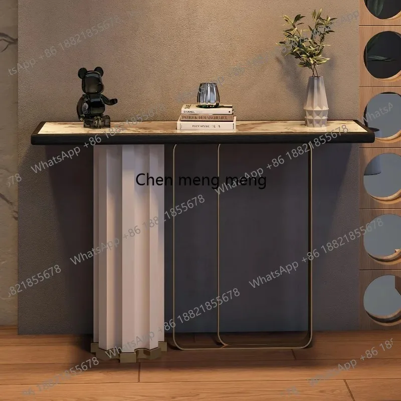 

K153 Italian porch table, stainless steel against the wall, facing the door, modern minimalist foyer cabinet