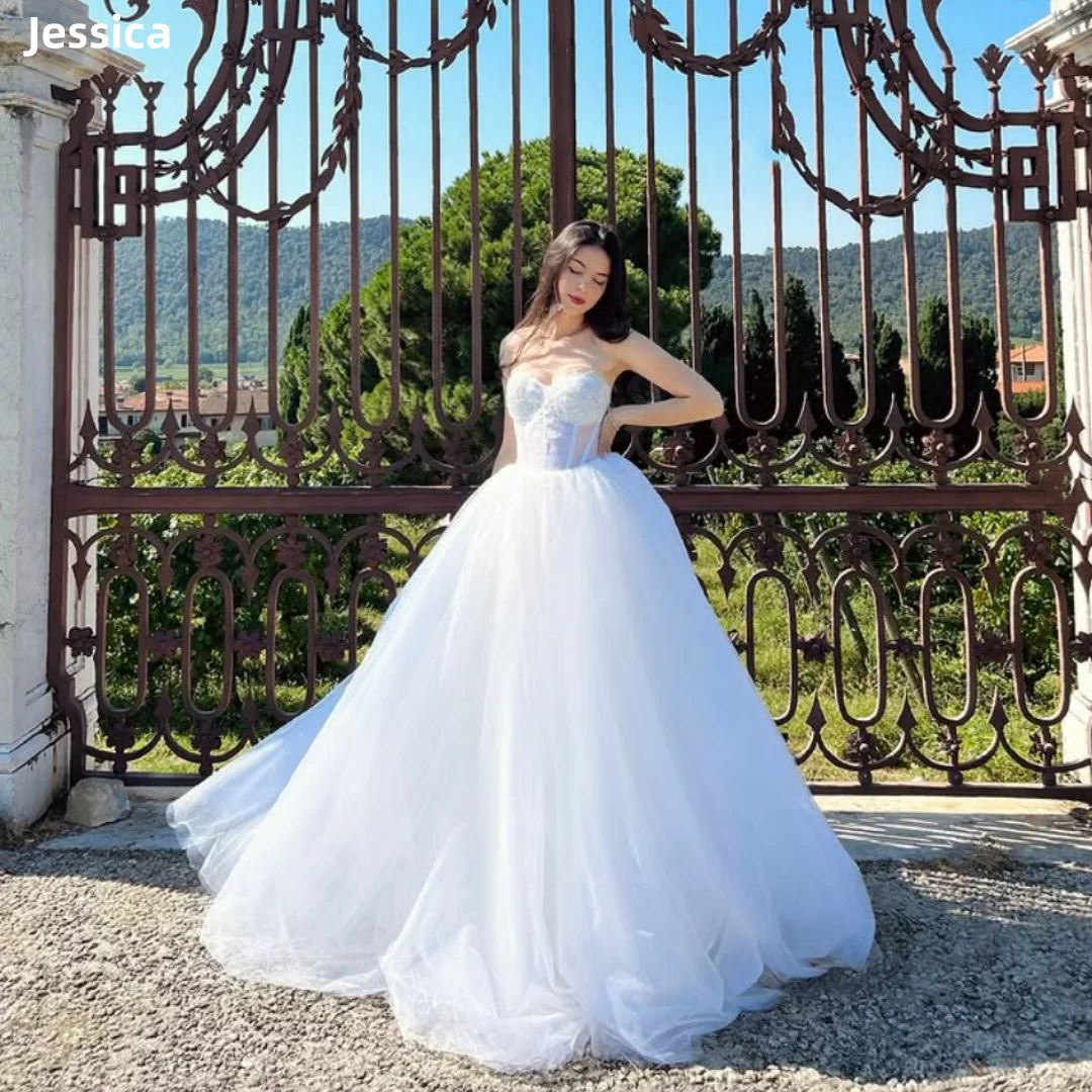 

Jessica Fairy White Evening Dresses Waist Sheer Tulle Prom Dresses Sexy Off-shoulder A-line Robes De Soirée Customized 2025