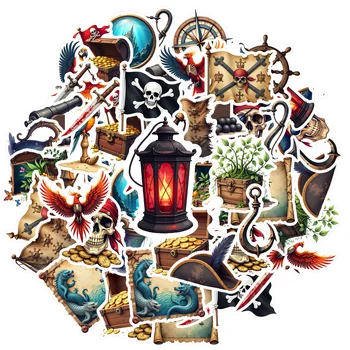 35-200 張 冒險貼紙 神秘骷髏貼紙 海盜貼紙 適用於汽車、手機、行李箱 6 最佳銷售 海盜貼紙 - №3