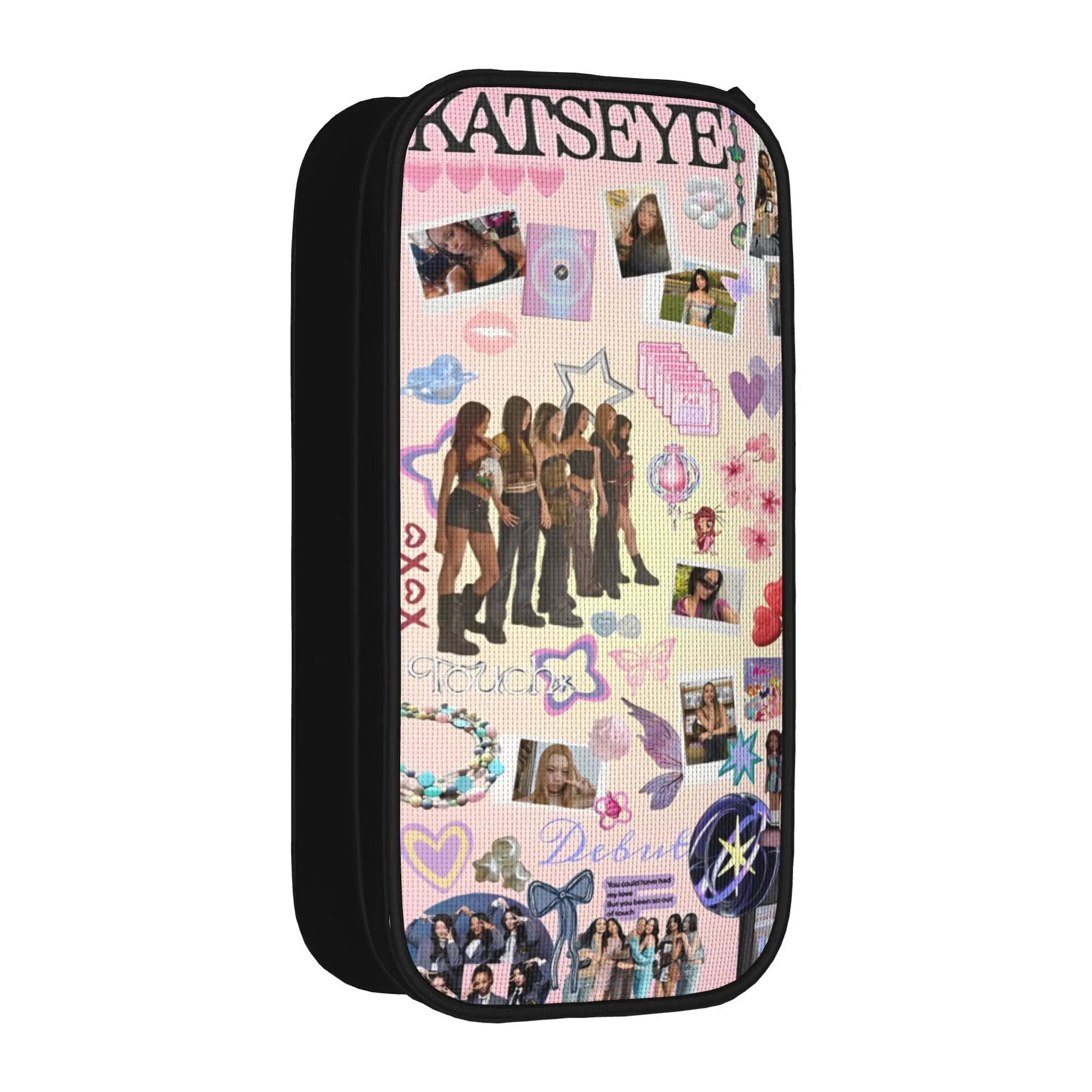 Fashion Katseye Kpop Idol Pencil Cases Korean Style Pencilcases Pen for Student Bags School Supplies Gifts Stationery