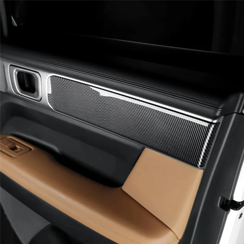 لشركة هيونداي سانتا في MX5 2024 ألياف الكربون لوحة الباب الداخلي للسيارة شريط الكسوة غطاء الكسوة الملحقات #4