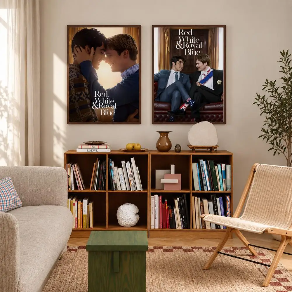 Romantic LGBTQ+ Comedy Drama Red White & Royal Blue Poster Self‑Adhesive Waterproof Poster Sticker Wall Art Home Decor