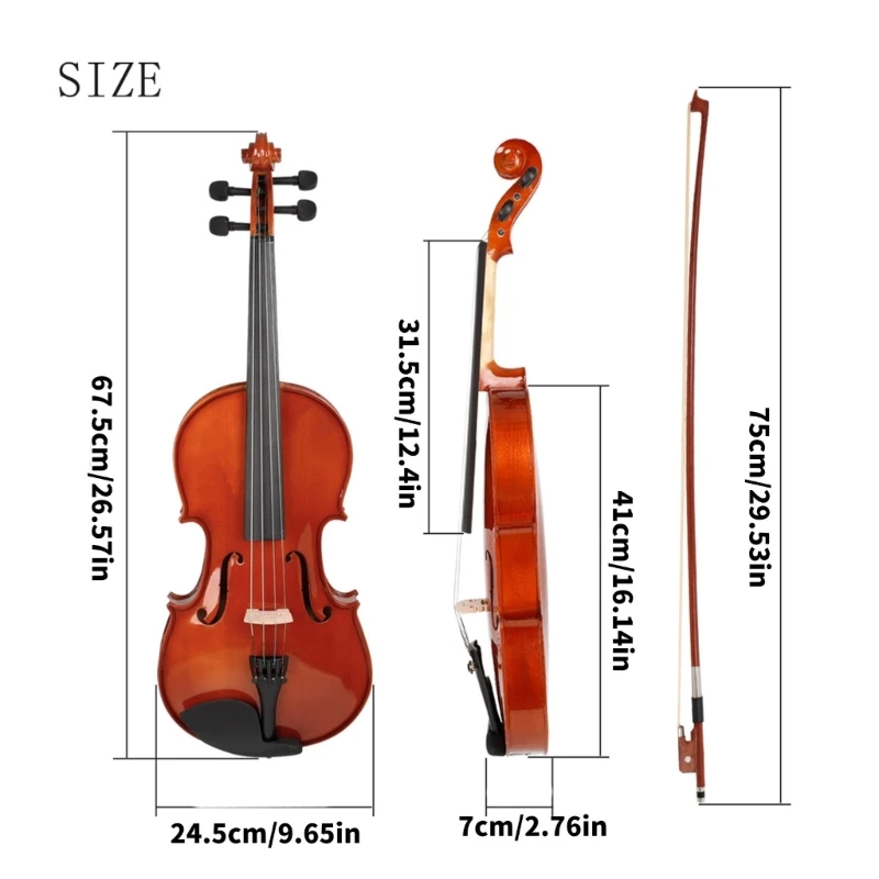 Panel Viola Hand Polished Spruce Viola with Bows & Carrying Case Professional 4/4 Viola for Practice & Performances