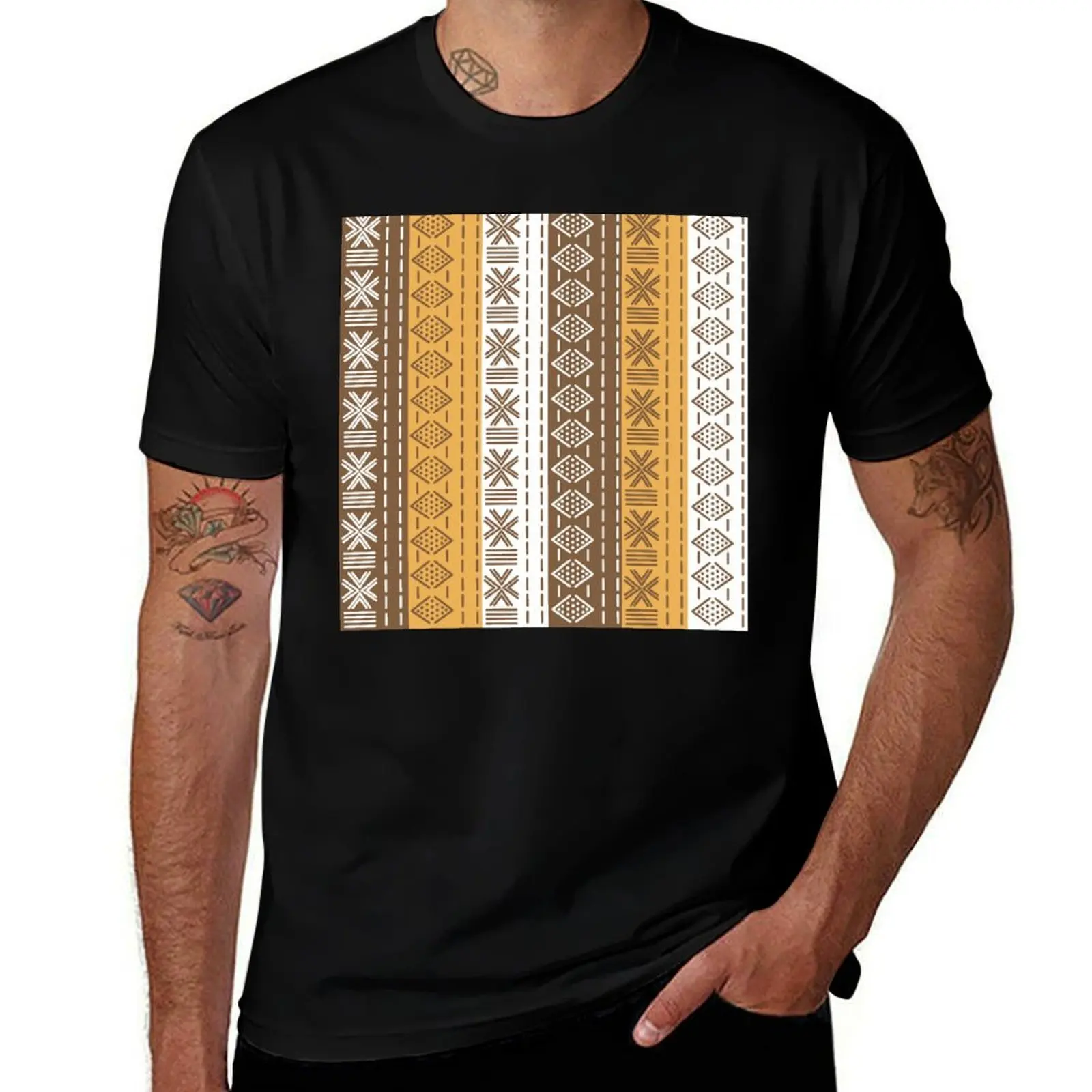 

Mali Bogolan Motif T-Shirt custom t-shirts Clothing tees graphic tee shirt black t-shirts for men