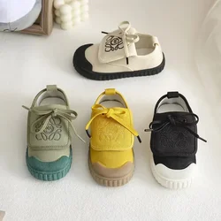 New Baby Solid Color Canvas Low-top Boys and Girls  Shoes Soft Bottom Breathable Children's Biscuit Cloth Shoes