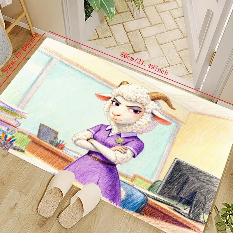 

1 шт. Disney Zootopia Dawn Bellwether напольный коврик, противоскользящий коврик с персонажем мультфильма для гостиной, спальни, детской комнаты, офиса, декабрь
