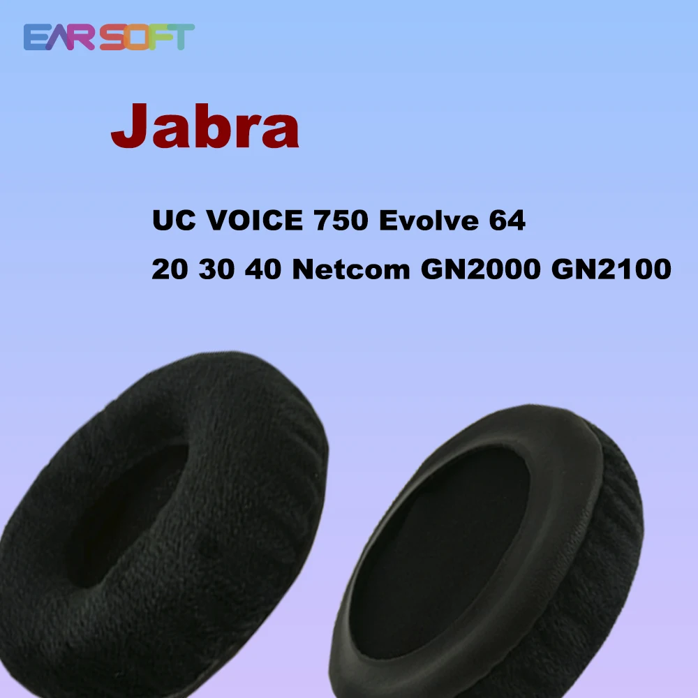 Coussinets d'oreille de remplacement Earsoft pour les écouteurs Jabra UC VOICE 750 Evolve 64 20 30 40 Netcom GN2000 GN2100